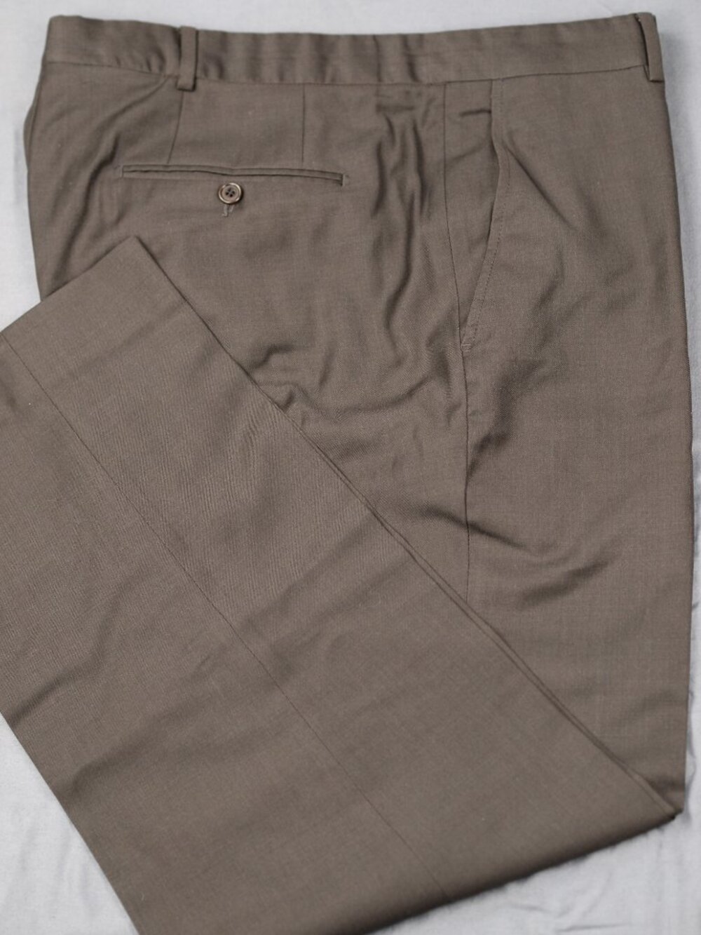 Santorelli Romeo Espresso Wool Dress Pants Trousers 38 x 31